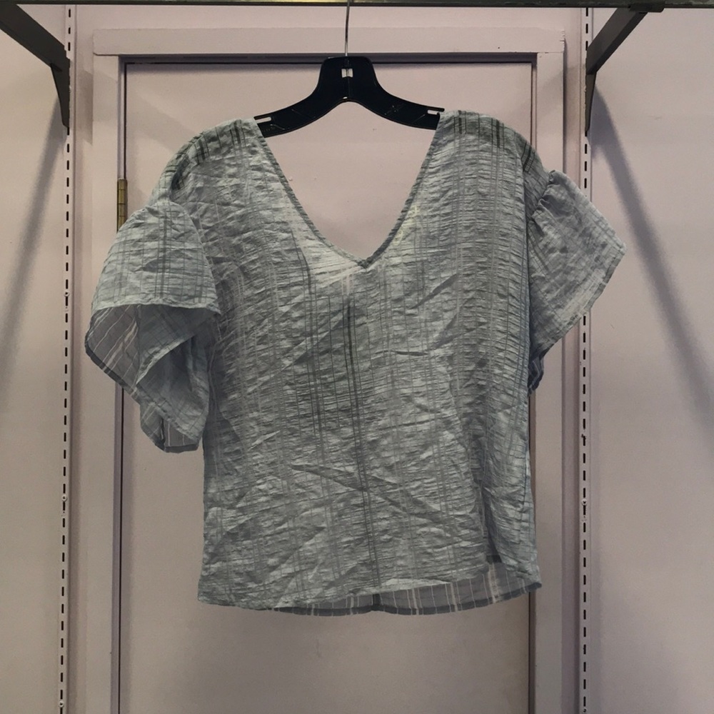 Moon River blue tie back shirt